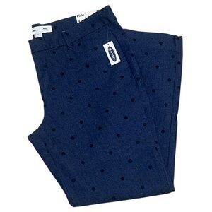 Old Navy High Waisted Pixie Ankle Pants Skinny NEW Blue Polka Dot Denim Size 12